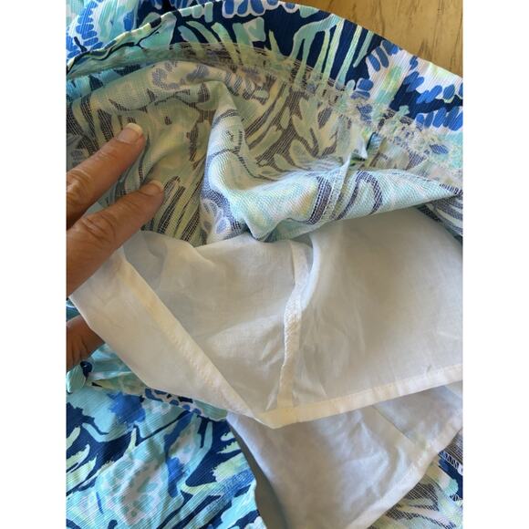 Lilly Pulitzer Mila Shift Dress Shells Ocean Blue Gold Sand Dollars Tropical 8 - Picture 14 of 16